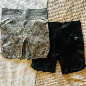 Gymshark Camo and Black Shorts Set
